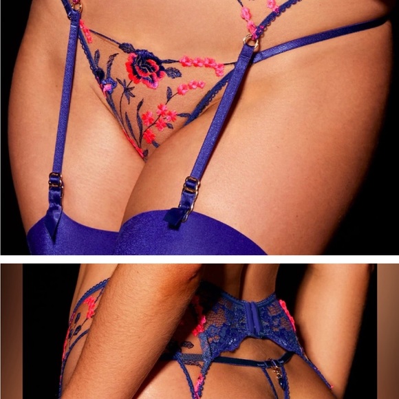 Honey Birdette Whitney Pink Sapphire Garter Belt - Picture 3 of 5